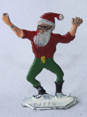 Vtg Hans Heinrichsen Elf German Flat Lead Waving Hands 11a Glasses Hat Pristine
