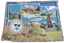 Oral Roberts University ORU Fringed Artwork Tapestry/Blanket USA Made - 51"x70"