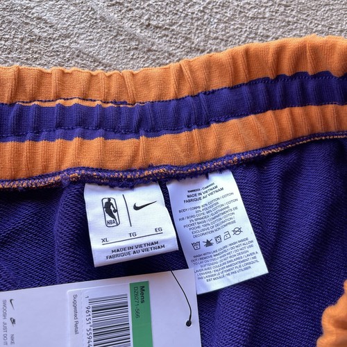 Phoenix Suns Shorts Mens XL Purple Orange Nike Sweat Fleece NBA Basketball - Picture 6 of 11