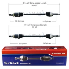 SurTrack Pair Set of 2 Rear CV Axle Shafts For Subaru Forester Impreza H4 AWD