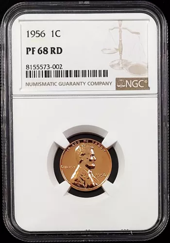 1956 Proof Lincoln Cent certified PF 68 RD by NGC! sku 73002