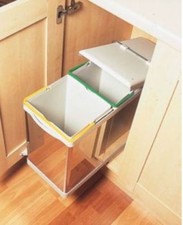 Automatic pull out kitchen double bin 28 litres for use with 400mm unit  250ssgy