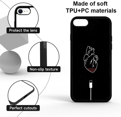 Anti fingerprint For Apple iPhone SE 11 12 13 14 15 16 charge Your Heart medical - Picture 9 of 25