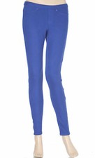 HUE Original Jeans Solid Color Leggings Small, Blue Shock 
