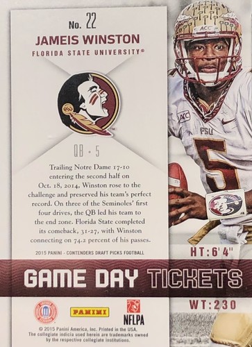 GRADED JAMEIS WINSTON ROOKIE LOT! 2015 Score Draft SSP DPJW & 2015 Contenders 📈 - Picture 12 of 12