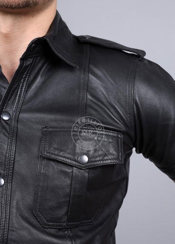 GAY LEDERHEMD MR. RIEGILLIO XXL BLUF LEATHER SHIRT BLACK - Bild 3 von 15