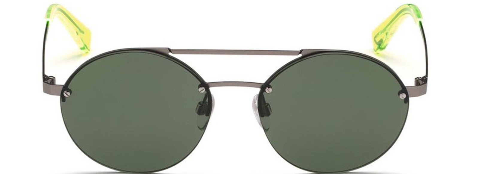 Diesel DL0275 09N Серебристые круглые металлические солнцезащитные очки-авиаторы в оправе без оправы 53-16-145