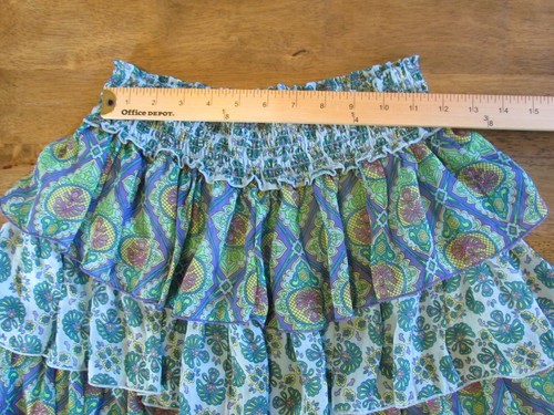 Disney D-Signed Tiered Ruffled Skirt Girls Size Large Blue Gypsy Bohemian Style - Picture 4 of 5