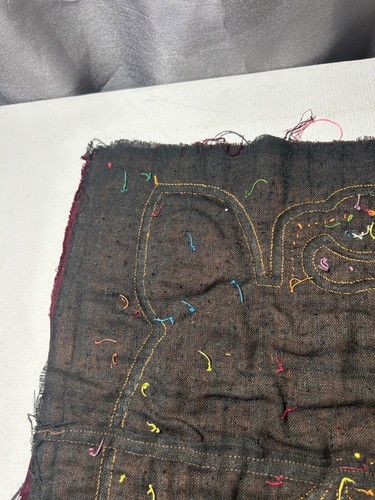 Vintage Panama KUNA MOLA bunt Doppel VOGEL Volkskunst handgenäht Textil - Bild 10 von 16