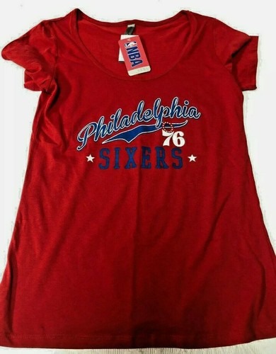 Philadelphia 76 Sixers Short Sleeve Red Women's T-Shirt Large