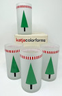 Vintage Towle Katja Colorforms Frosted Holiday Winter Scandinavian Glasses 16 oz