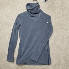 Nike Dri-Fit Blue Active Funnel Neck Pullover Fleece Sweatshirt Women's Size XS