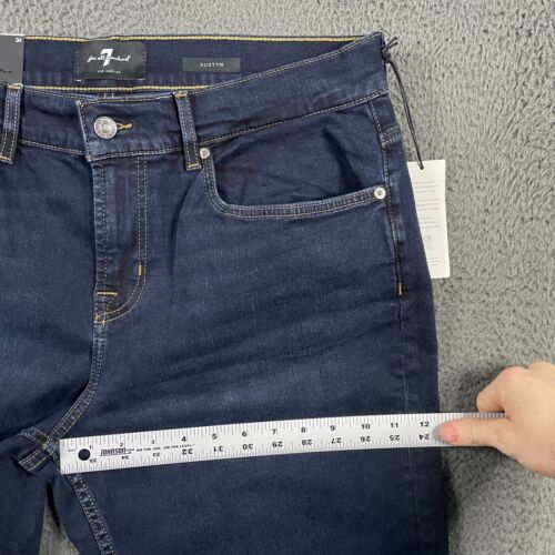 7 For All Mankind Jeans Herren 34x34 Blau Austyn Relaxed Fit Dark Wash Stretch Neu mit Etikett - Bild 16 von 18