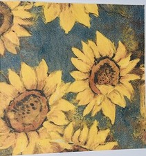  TWO Paper LUNCHEON Decoupage Art Craft Napkins - AUTUMN SUNFLOWERS FLOWER