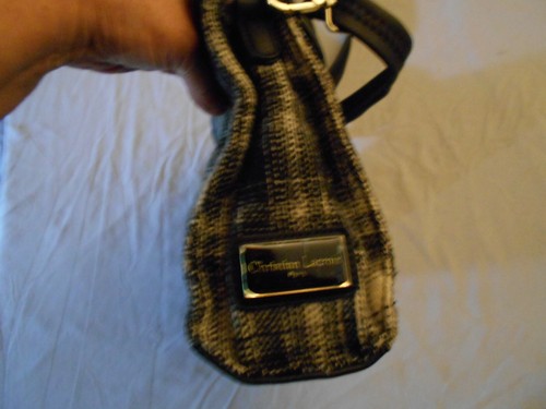 Bolso de hombro mediano Christian Lacroix BLaci y blanco mezcla de lana a cuadros - Imagen 3 de 7