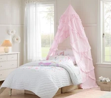 BNIP Pottery Barn Kids Mermaid Bed Canopy Pink Ruffle