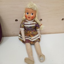 Vintage Celluloid Face Sawdust Filled Jointed Doll. READ DESCRIPTION
