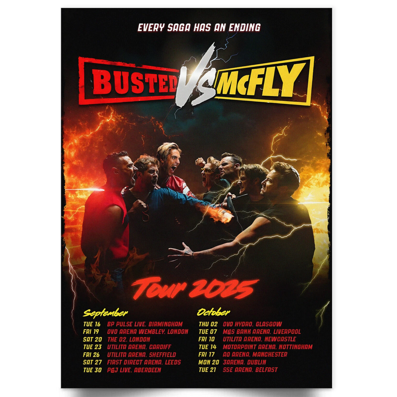 Busted vs McFly Concert Poster 2025