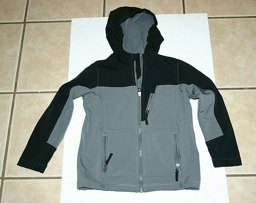 Lands End hoodie jacket youth medium full zip black gray kids 5 / 6  - Picture 1 of 5