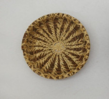 Vintage Native American Style Pine Needle Wheat Pattern Basket Bowl 3 3/4"    JR