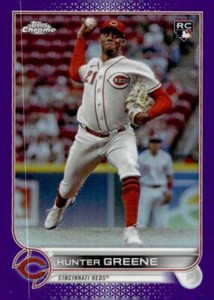 2022 Topps Chrome Update #USC191 Hunter Greene Purple Refractor