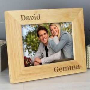 Personalised Couples Names  Wooden Photo Frames Valentines 