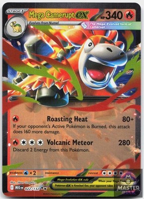 Mega Camerupt ex 022/132 Double Rare Mega Evolution Pokemon Near Mint
