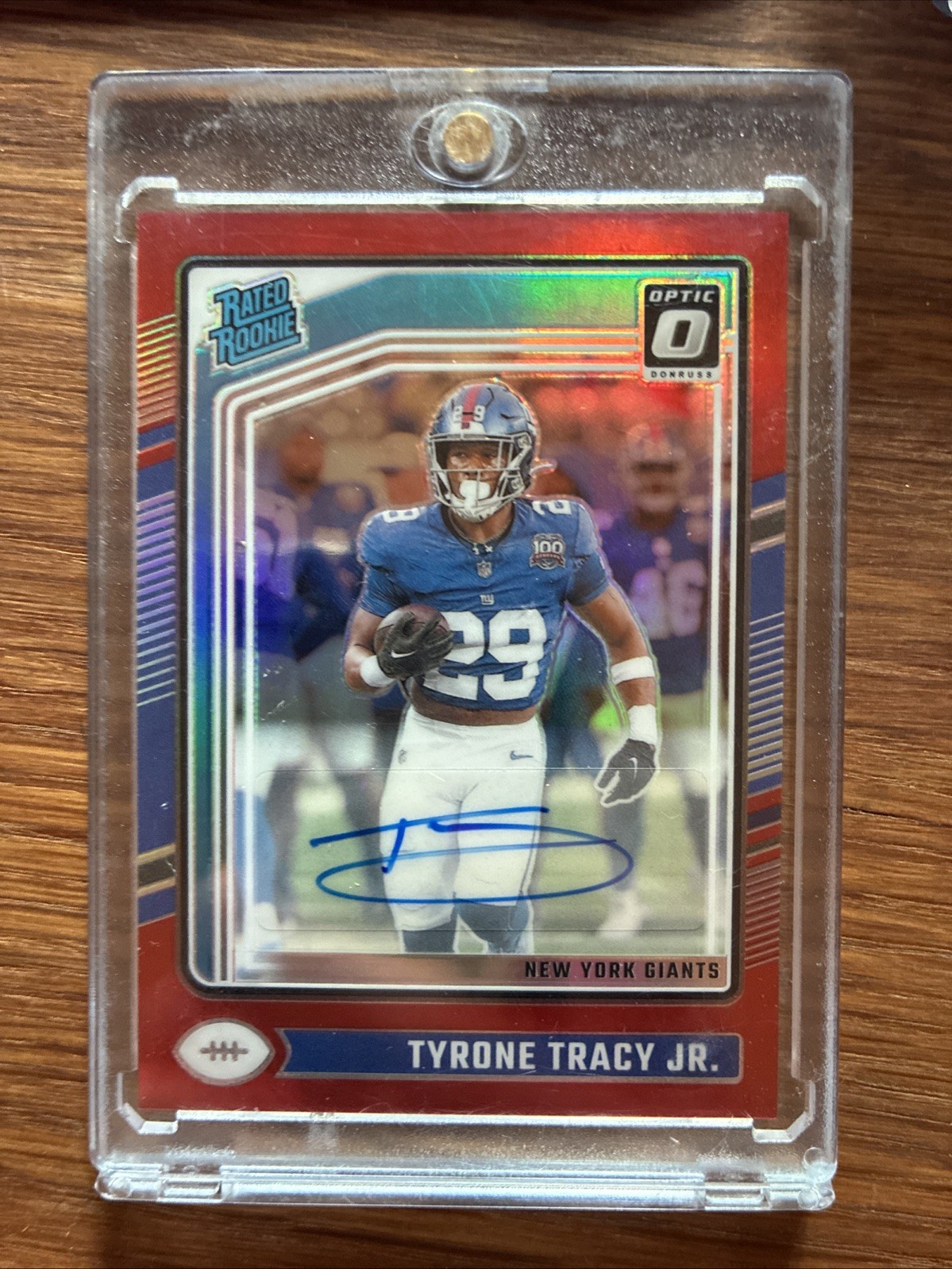2024 Donruss Optic Tyrone Tracy Jr. Rated Rookie Auto Red #17/75 Giants