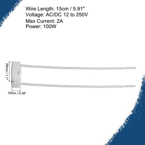 sourcing map Ampoule Prise AC/DC 12-250V 2A 15cm Long LED Lampe Base Support pour GU5.3 G4 MR16 MR11 GX5.3 G6.35 Ampoules Paquet de 10
