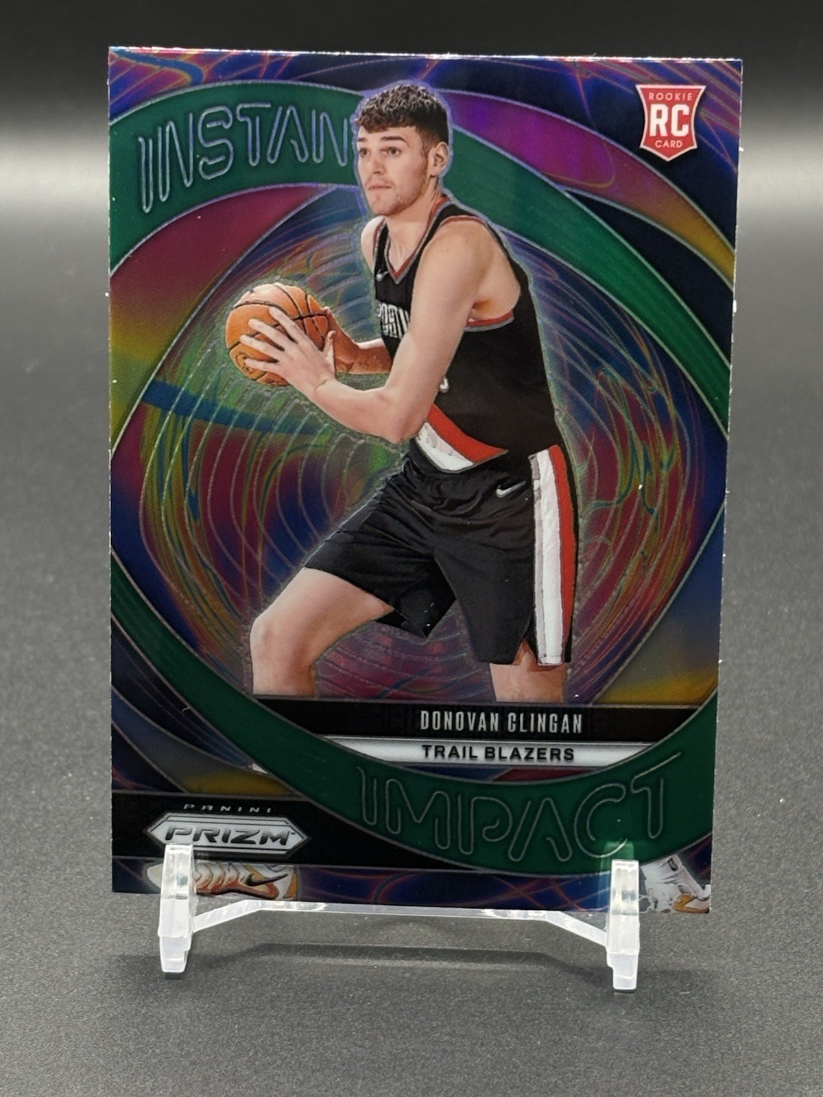 2024-25 PANINI PRIZM DONOVAN CLINGAN RC INSTANT IMPACT PORTLAND TRAIL BLAZERS