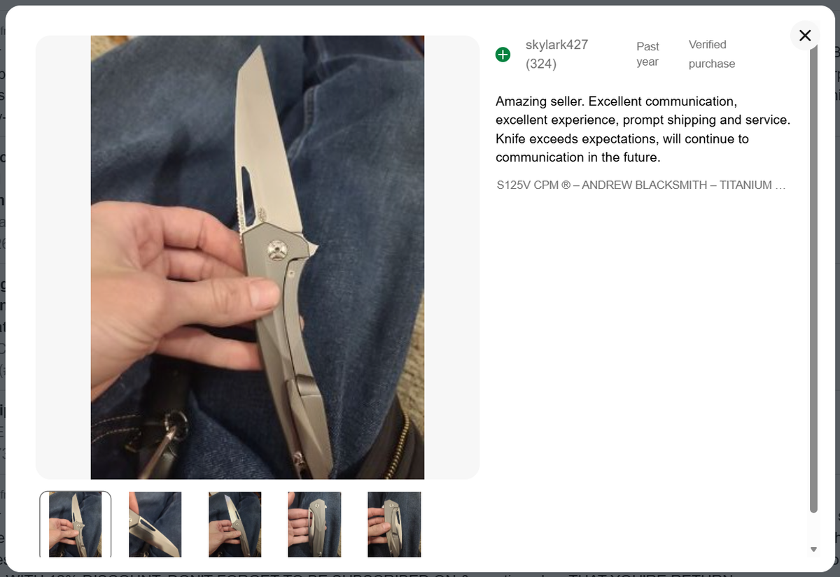 S125V CPM ® – ANDREW BLACKSMITH – TITANIUM – VIDEO⬇ – Delta | eBay