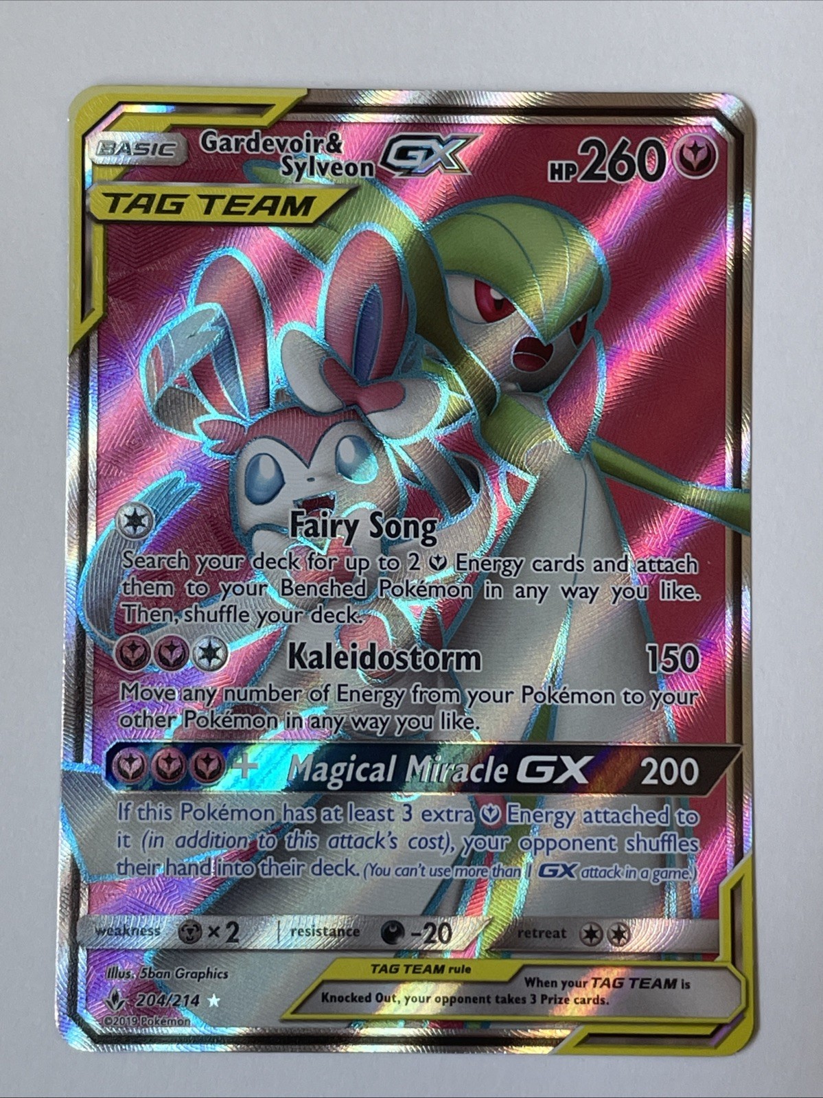 Gardevoir & Sylveon GX 204/214 Full Art Unbroken Bonds LP