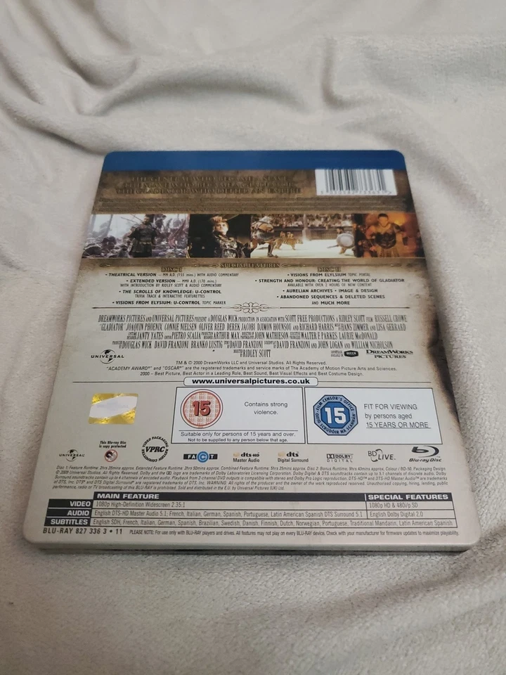 GLADIATOR - Blu Ray 2-DISC COLLECTOR'S EDITION STEELBOOK - RUSSELL CROWE - OOP Foto 2 de 4