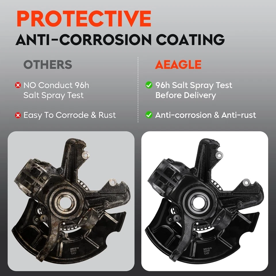 2 Front Steering Knuckle & Wheel Hub Assemblies for VW Beetle Golf Jetta 280mm — 第 4/4 张图片