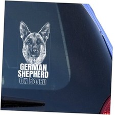 German Shepherd Clear Vinyl Decal Sticker Portrait for Window, Alsatian Dog
