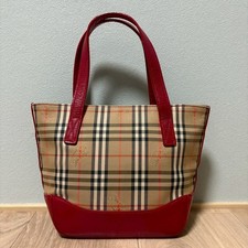 Y2K Rot BURBERRY Nova Check Mini Handtasche Mini Tote Bag Italy Vintage