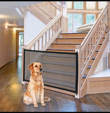 Pet Dog Baby Safety Gate Net Mesh Retractable Guard Fence for Indoor
