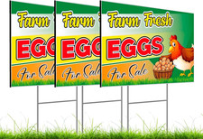 12X16 Inch 3X Double Sided Sign Plastic Eggs for Sale Yard - Farm Fresh Eggs Sig