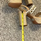 Schutz Juliet Platform Block Heel Espadrille Sandals white gold sz 6 B New — photo 9