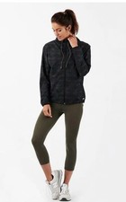 VUORI Women's Medium Outdoor Trainer Shell Jacket Black/Camo Full Zip Hooded