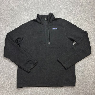 Patagonia Fleece Adult Small Black Better Sweater Quarter Zip Logo Pullover H...