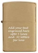 Custom ZIPPO Lighter Brushed Brass – Personalized Engraved Windproof Gift