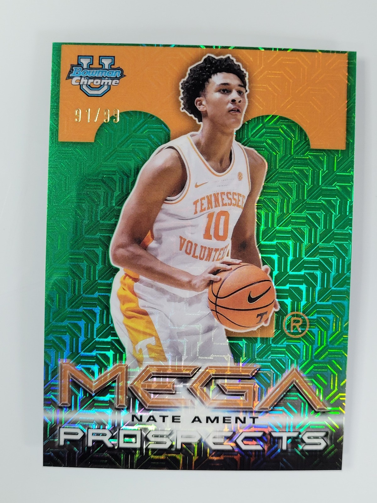 2025-26 Bowman Chrome #MP-10 Nate Ament Mega Prospects Green Mojo #/99