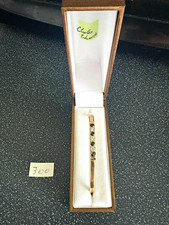 Charles Edwards 9ct Yellow Gold Hinged Bangle Bracelet Sapphire & Diamond