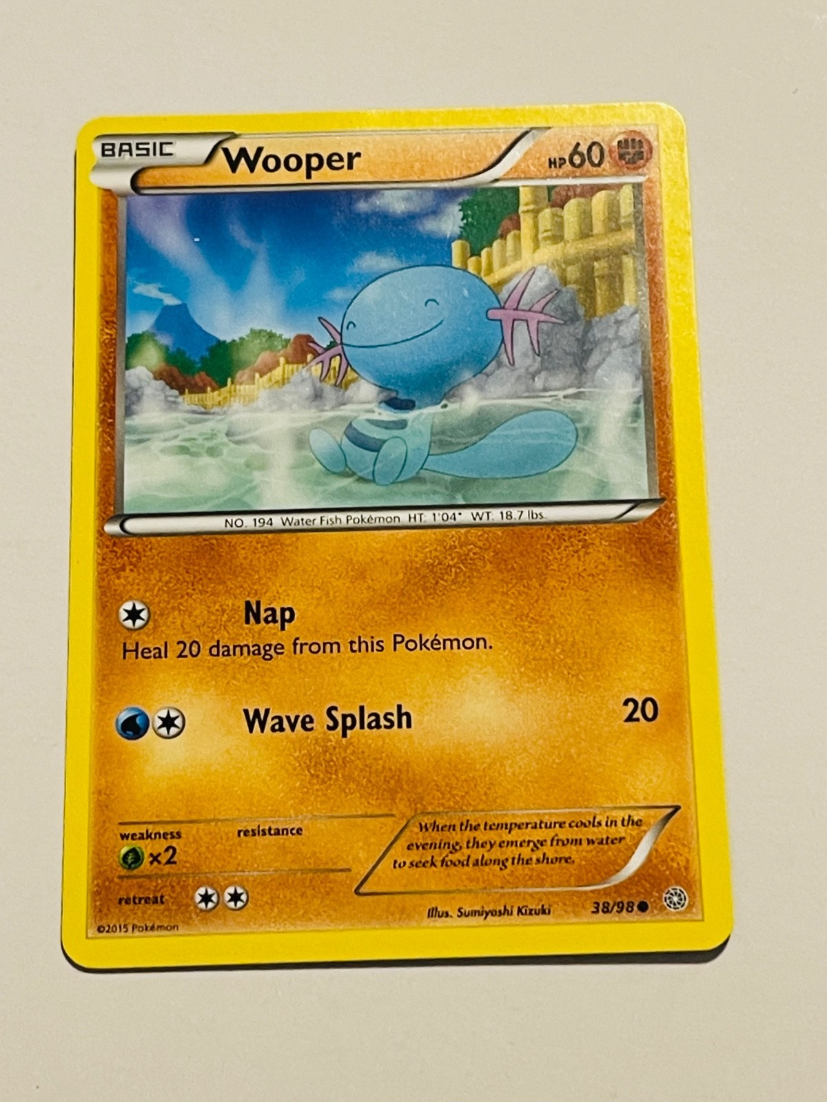 WOOPER 2015 Pokemon Ancient Origins Common POKÉMON 38/98
