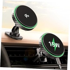 for Magsafe Car Mount Charger 2025 New Qi2 Certified-15W , 360  Black