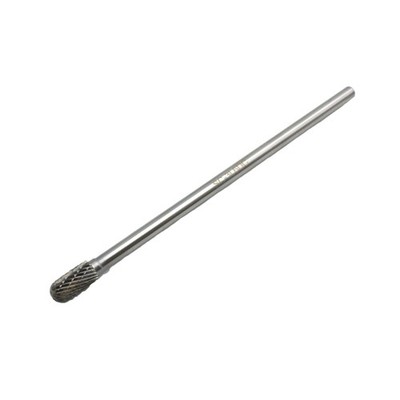 TEMO SC-3L6 Double Cut Carbide Rotary Burr File 3/8''Cylind Ball, 1/4''D 6''L Shank