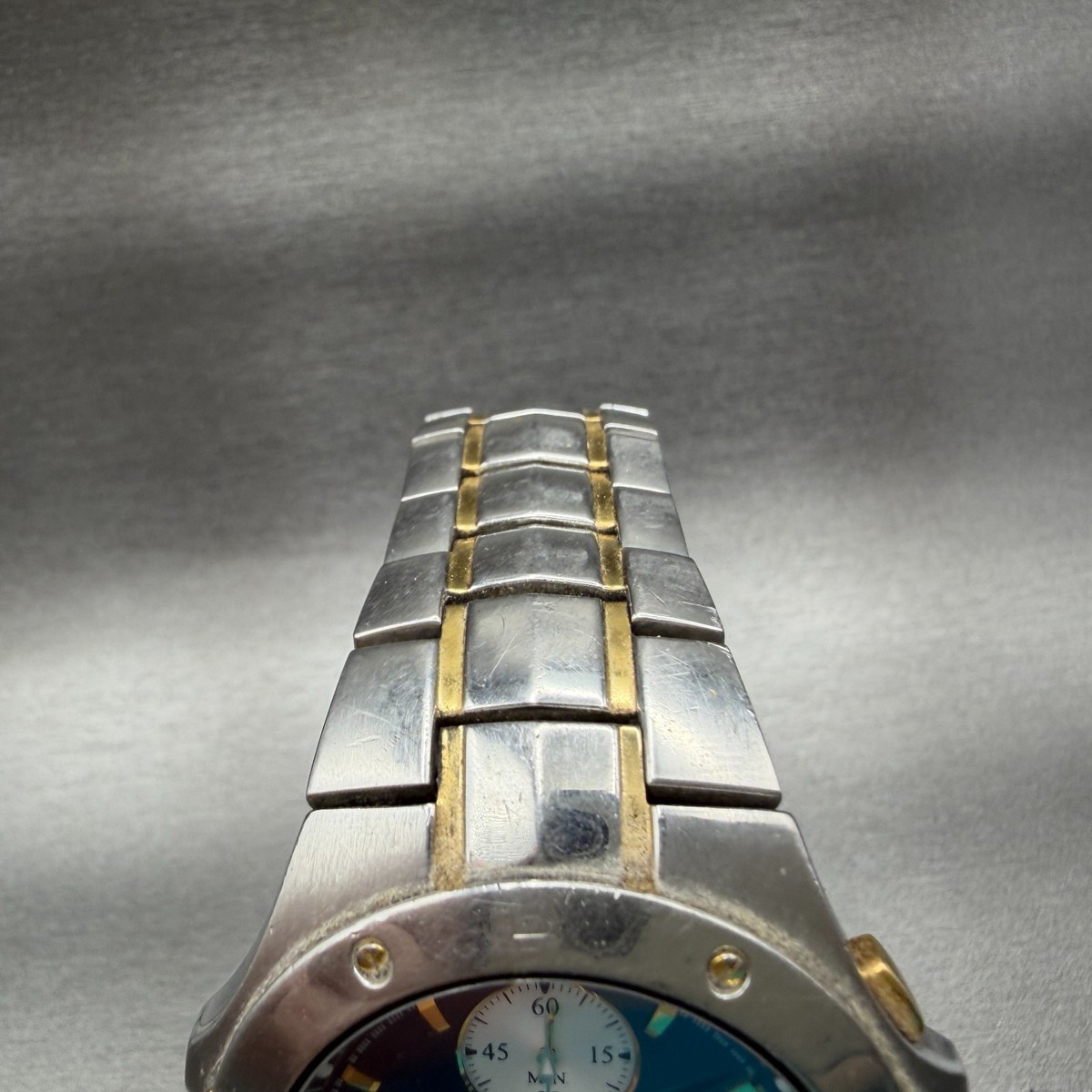 Seiko Couture Chronograph Watch Men 40mm Blue Dial Two Tone 7T62
