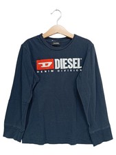 Felpa Diesel bambino ragazzo taglia 128 blu manica lunga stampa logo streetwear