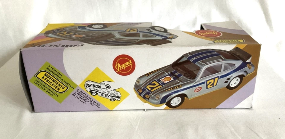 Payva Porsche Carrera R-S Vintage Tin Friction Spain 1/18 Scale Orig. Box, NIB! - Image 3 of 4